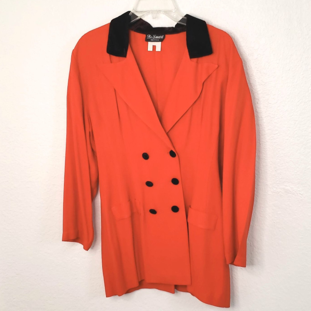 Be Smart women's Red/Black Double Breasted Blazer
